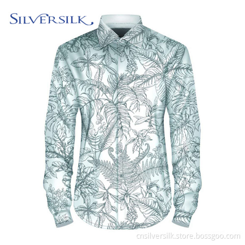 Hawaiian style palm tree print printing shirts